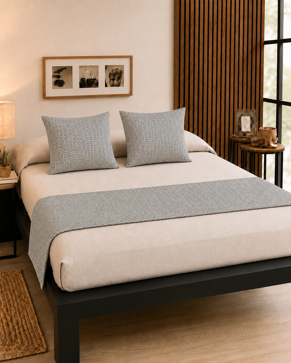 Conjunto Pie de cama + 2 fundas de cojin espiga