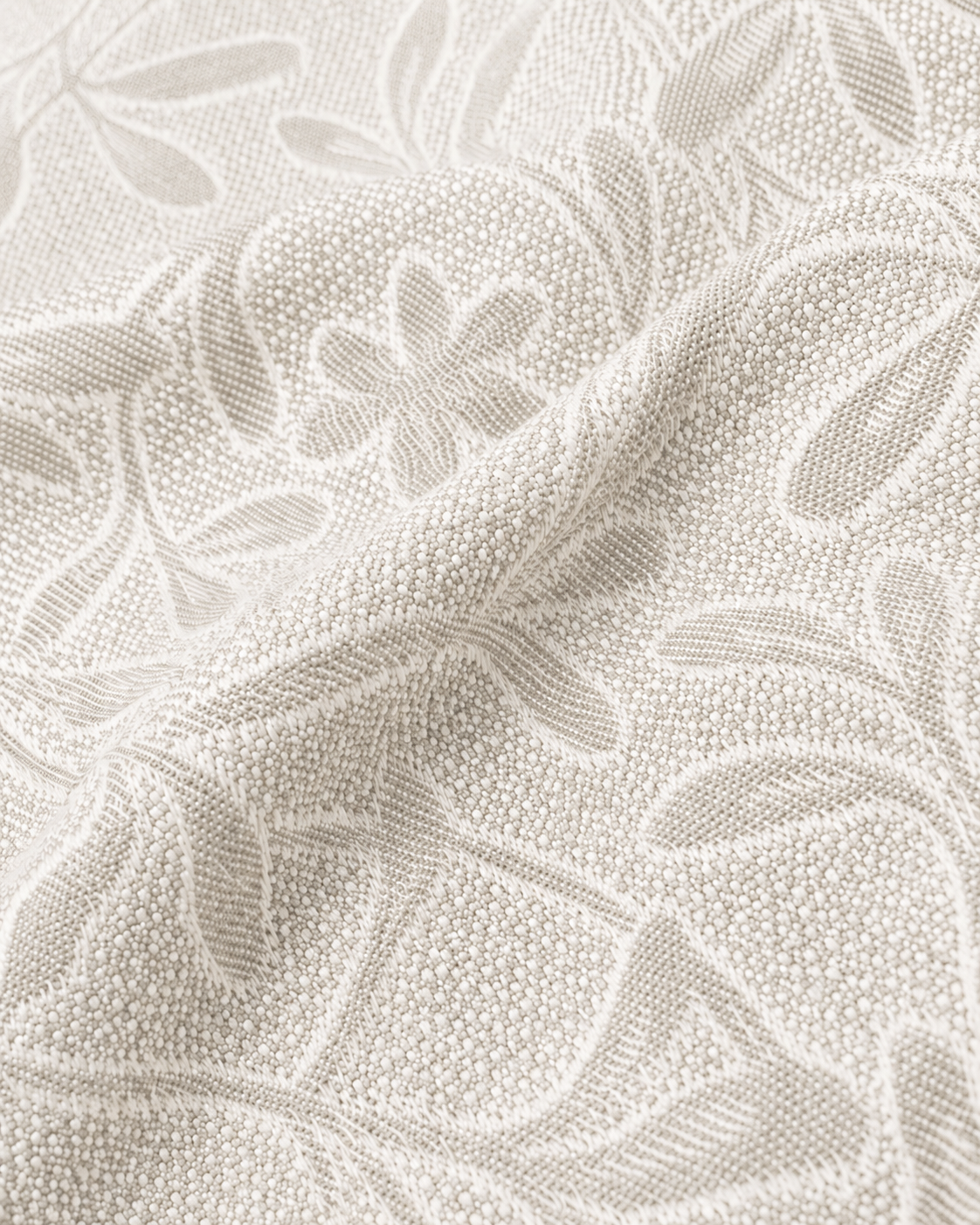 Colcha multiusos Flores en color Beige, extendida