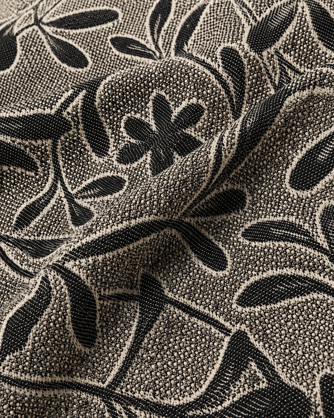 Colcha multiusos Flores en color Negro