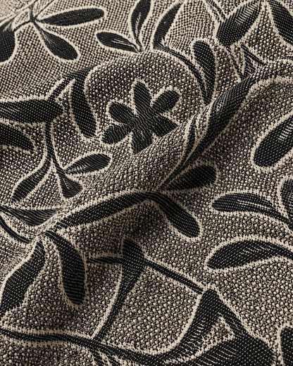 Colcha multiusos Flores en color Negro