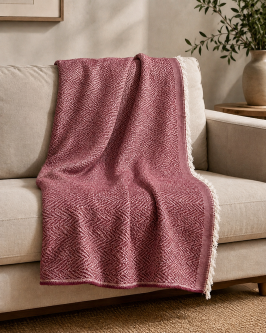 Colcha multiusos Nur extendida sobre una cama